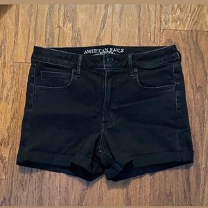 Black denim American eagle shorts